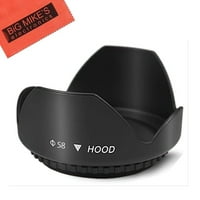 Flower Design Canon EF-M 55-200mm f//4.5-6.3 is STM Pro Digital Lens Hood 52mm + NW Microfiber Cleaning Cloth.
